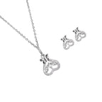 Fancy White Stone Pendant Set