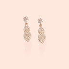 Floral Impression White Stone Earrings