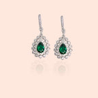 Glittering Green Gemstone Statement Earrings
