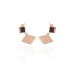Glitzy Geometric Rose Gold Drop Earrings