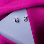 Graceful White Stone Silver Studs