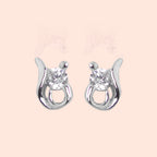 Graceful White Stone Silver Studs