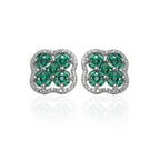Green Floral Motif Studs