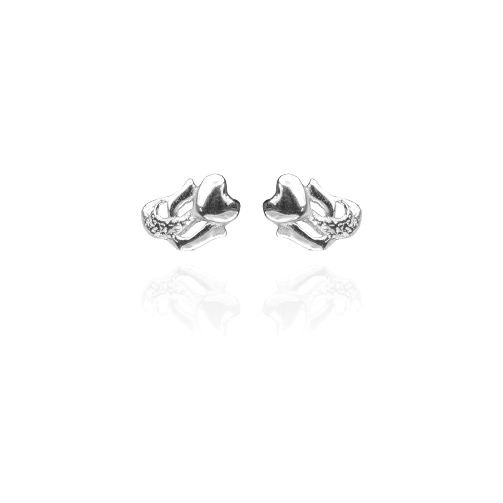 Heart on Pedestal Studs