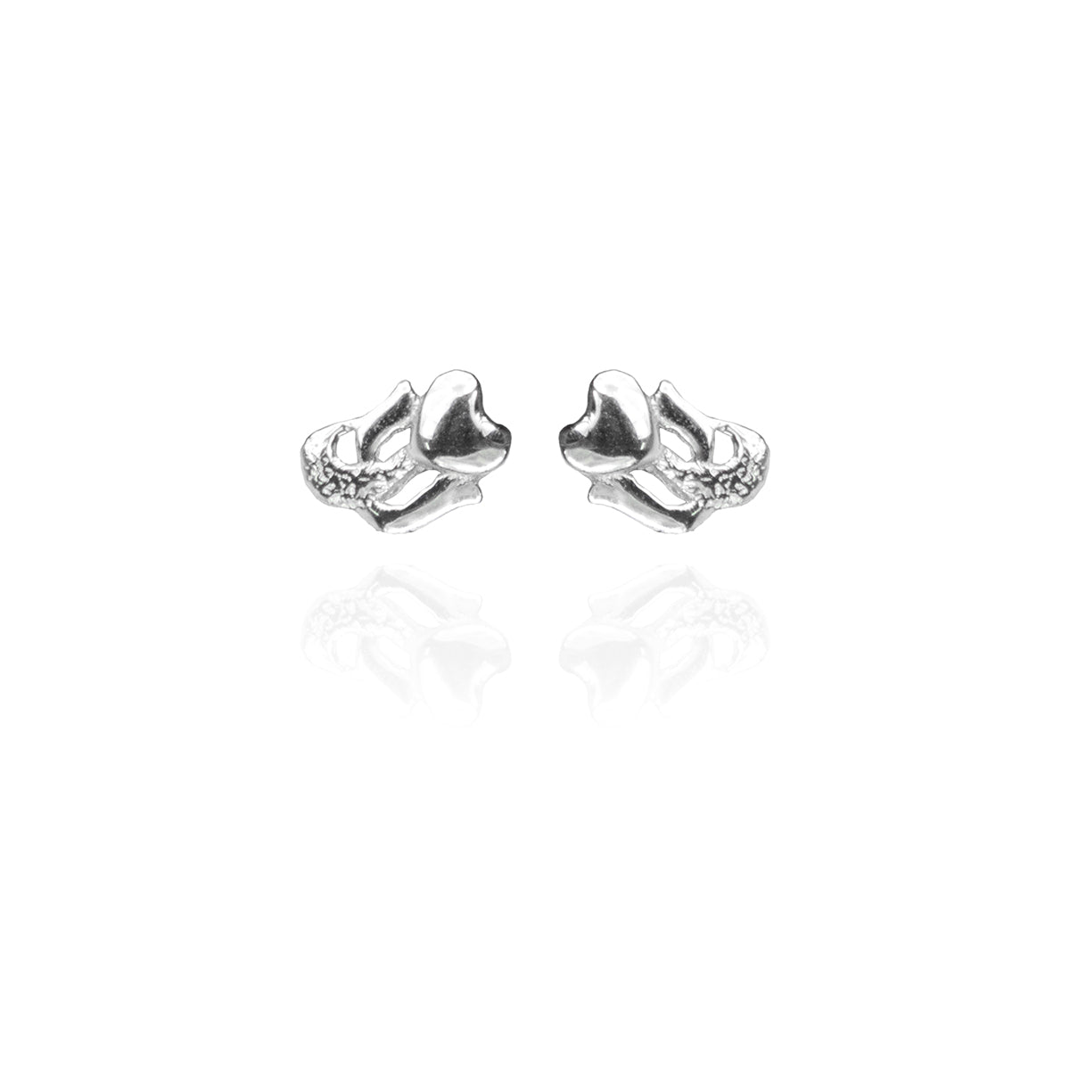 Heart on Pedestal Studs