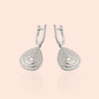 Intricate White Stone Bejeweled Earrings