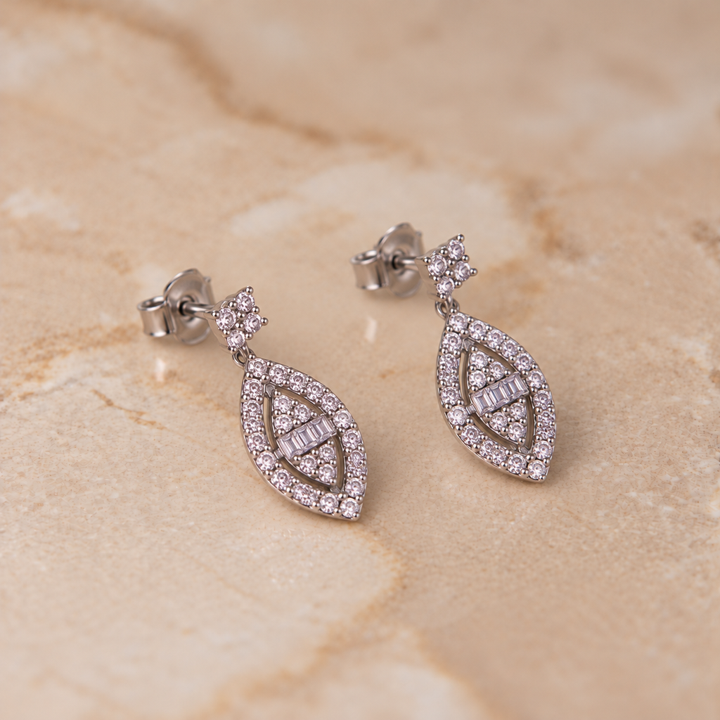 Leaf Motif Embellished Earrings