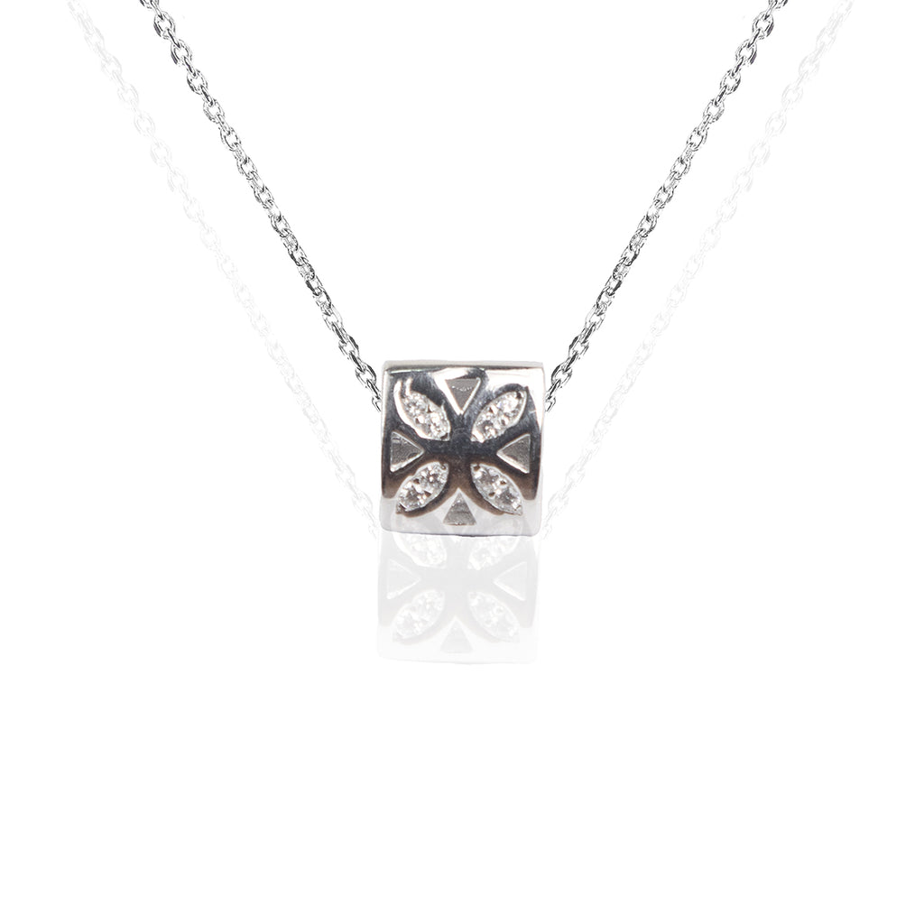 Multifacet Sterling Silver Dainty Pendant Chain