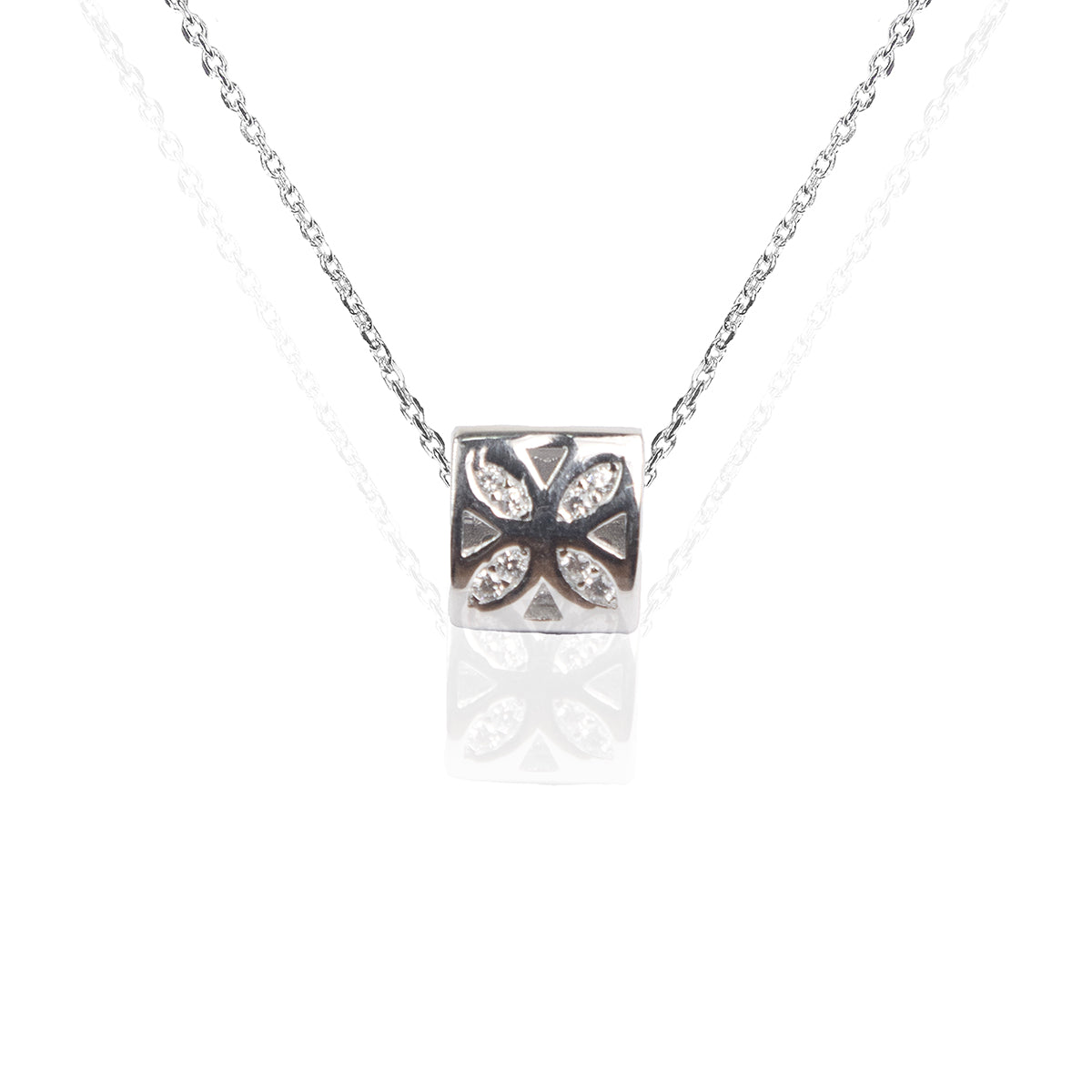 Multifacet Sterling Silver Dainty Pendant Chain