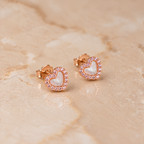 Classic Heart Rose Gold Studs