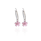 Sakura Drop Embellished Hoop Earrings