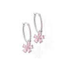 Sakura Drop Embellished Hoop Earrings