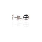 Silly Eye Emoji Silver Studs