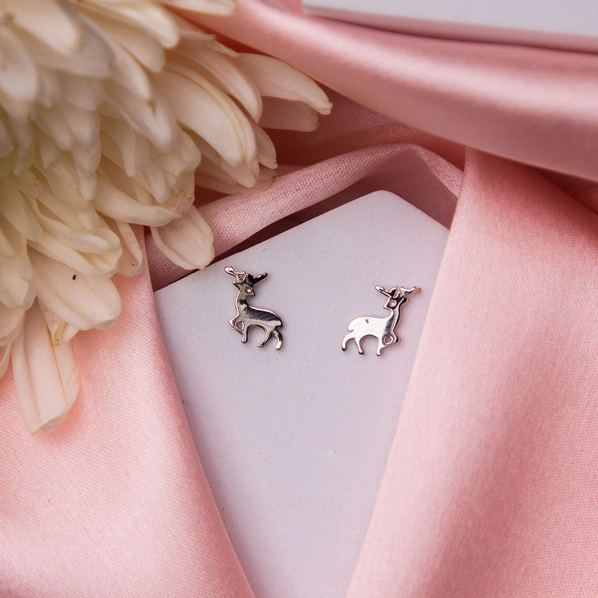 Silver Stag Studs