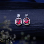 Statement Red Gemstone Earrings