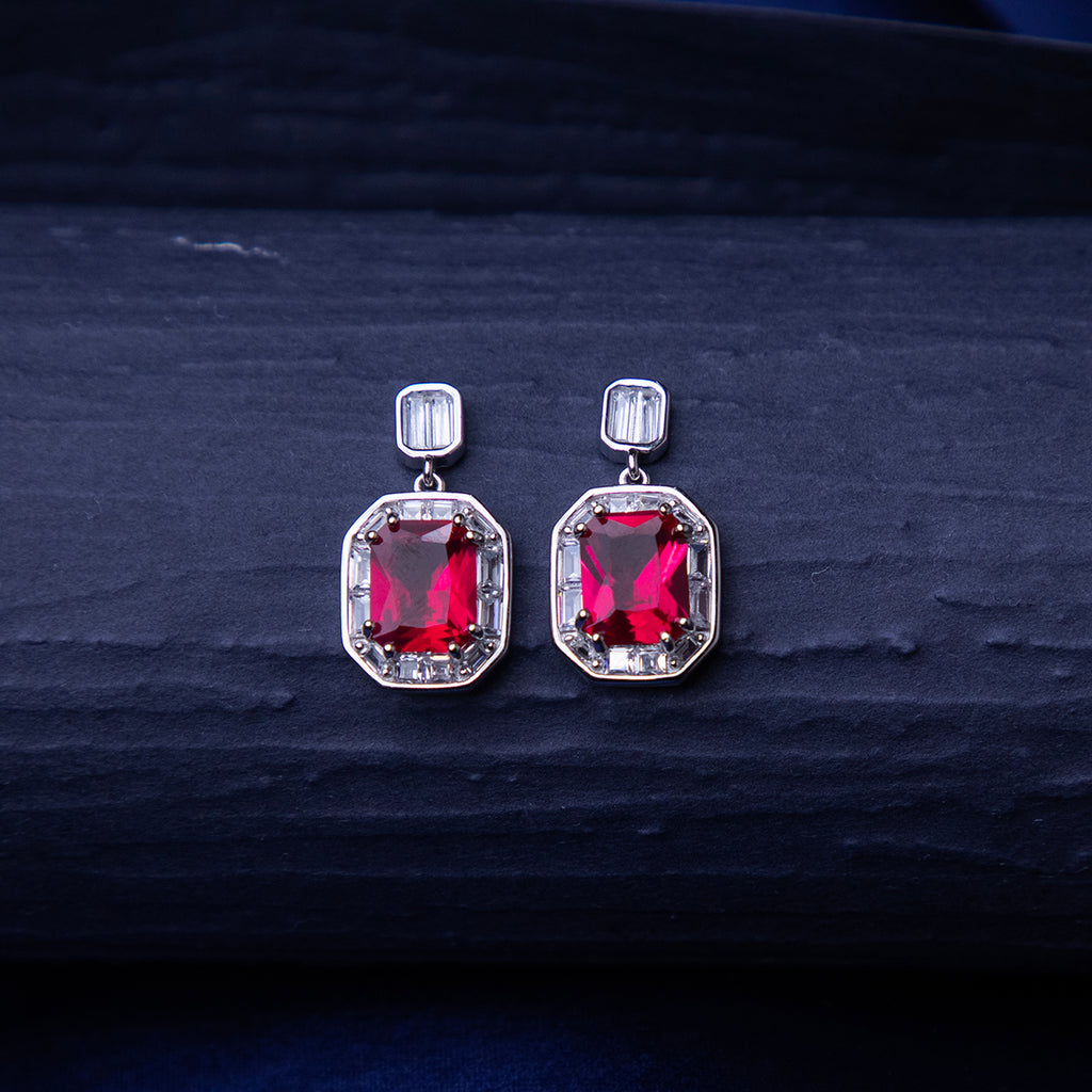 Statement Red Gemstone Earrings