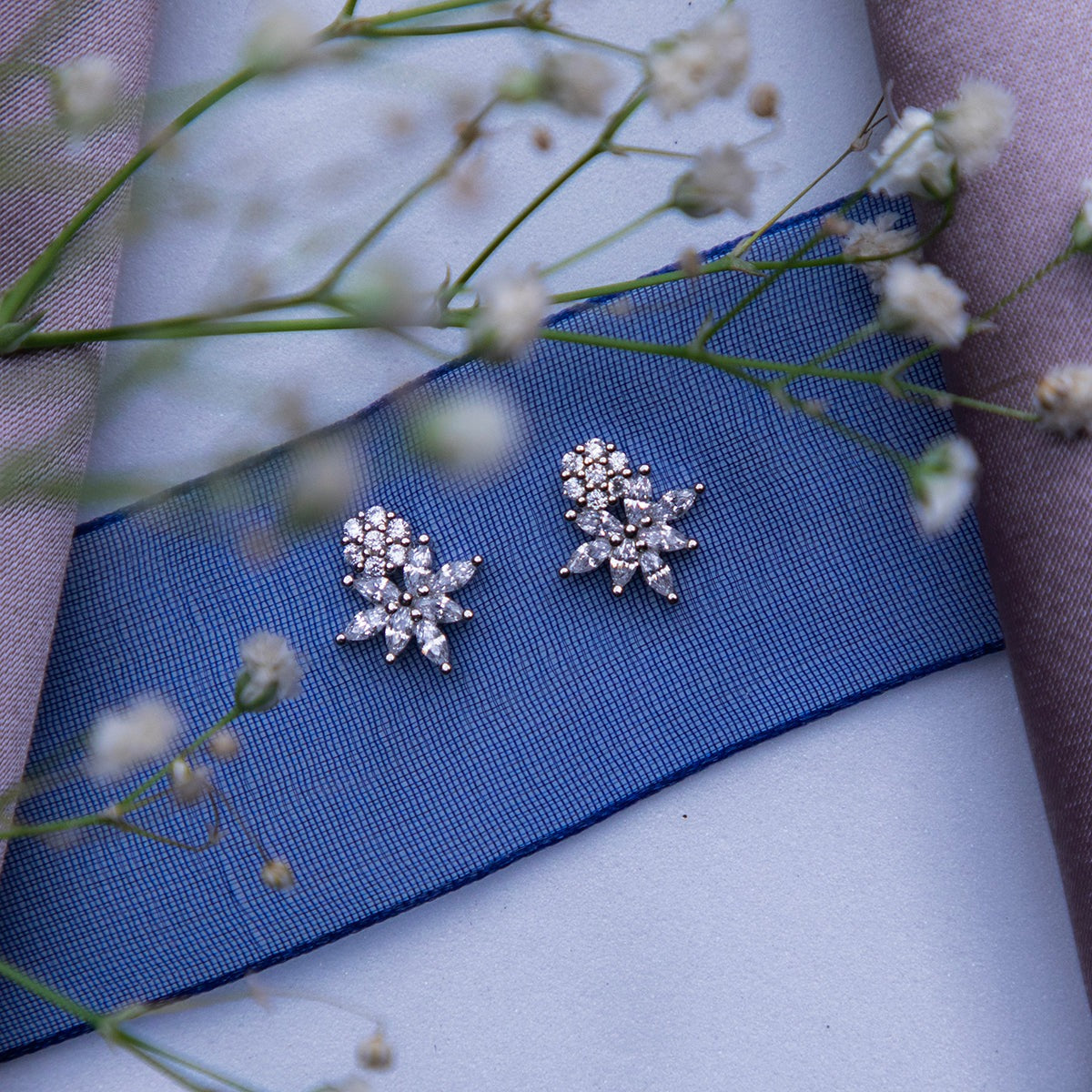 Sterling Silver Prismatic Studs
