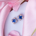 Ultramarine Embellished Silver Studs