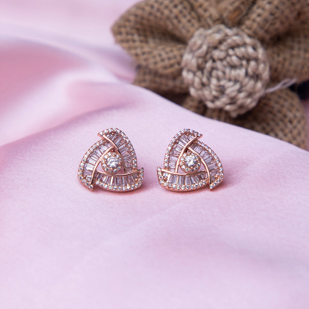White Stone Pyramid Studs