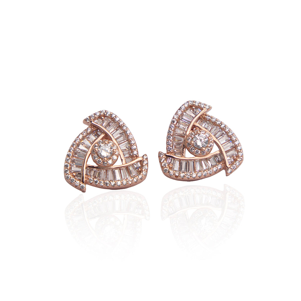 White Stone Pyramid Studs