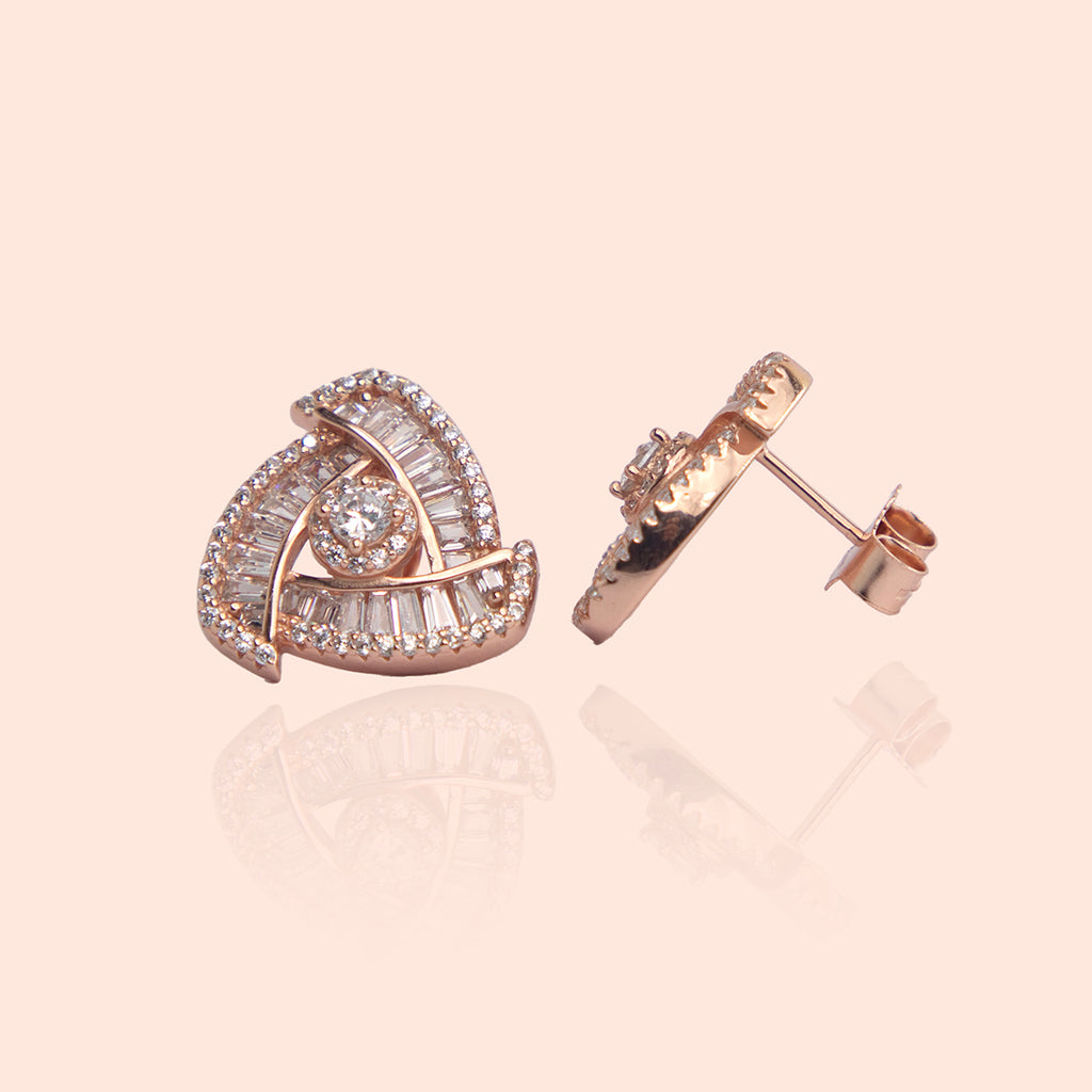 White Stone Pyramid Studs