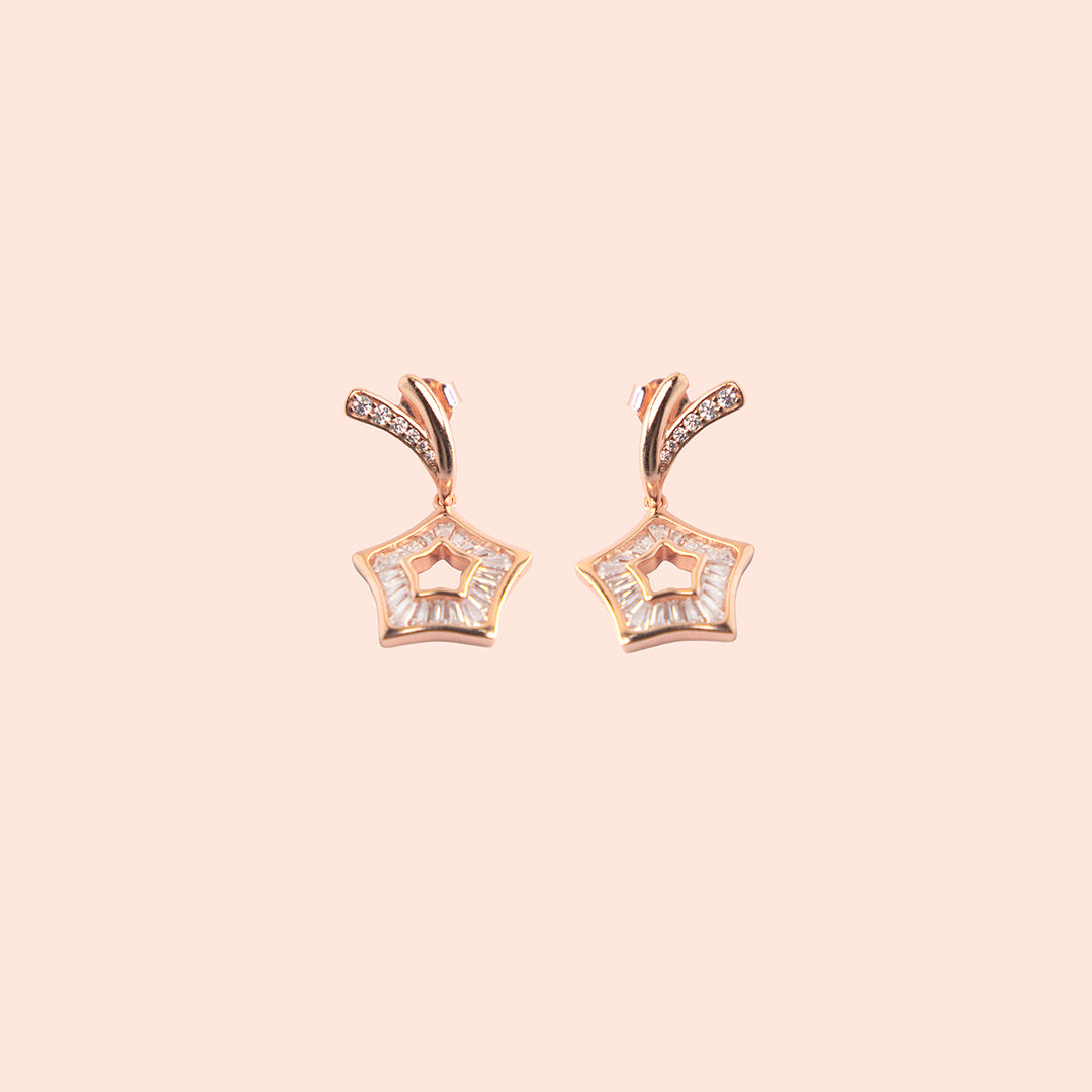 Sirius Star Rose Gold Earrings