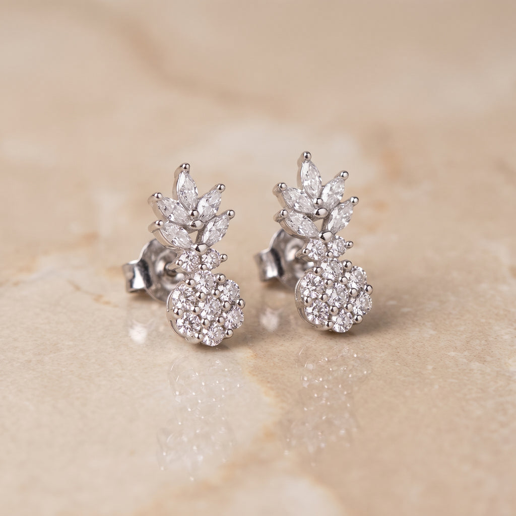 Fancy White Stone Earrings