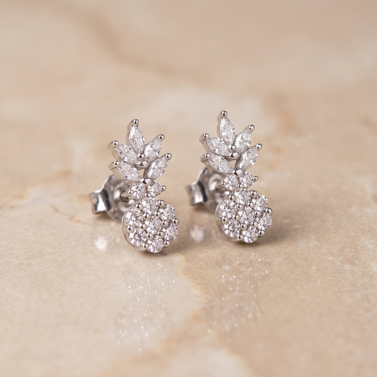 Fancy White Stone Earrings