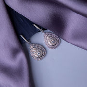 Intricate White Stone Bejeweled Earrings